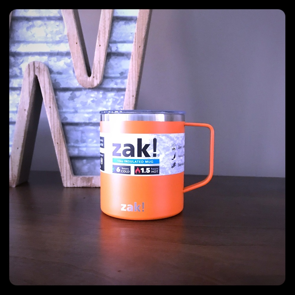 ❄️ZAK!🔥13oz.🍊Orange🧡S-S Insulated Mug🧡NWT⭐️